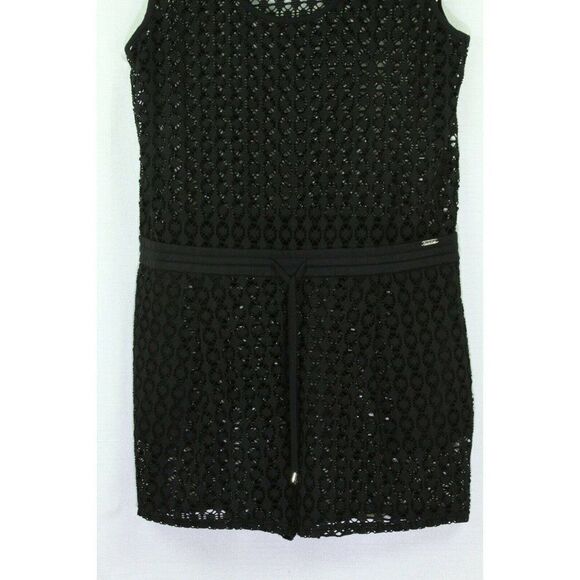 Calvin Klein Romper Shorts Lace Sheer Black Swimsuit Coverup Vacation L/XL Women - Picture 2 of 5